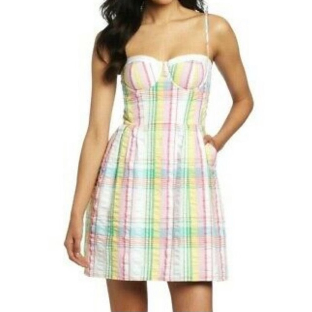 Lilly Pulitzer Georgie Dress Madras Plaid Sun Dress